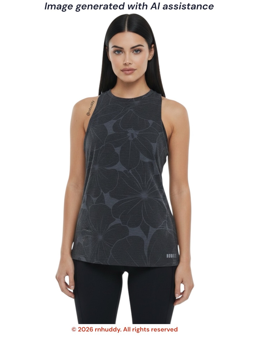 Nobull M hibiscus floral high neck tank top